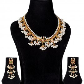  Long Necklace Set with Rice Pearls